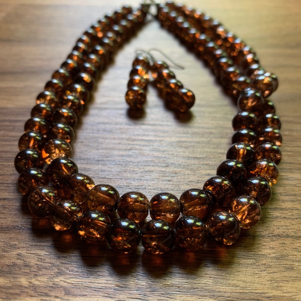 SB-Bijoux Caramel Brown necklace set